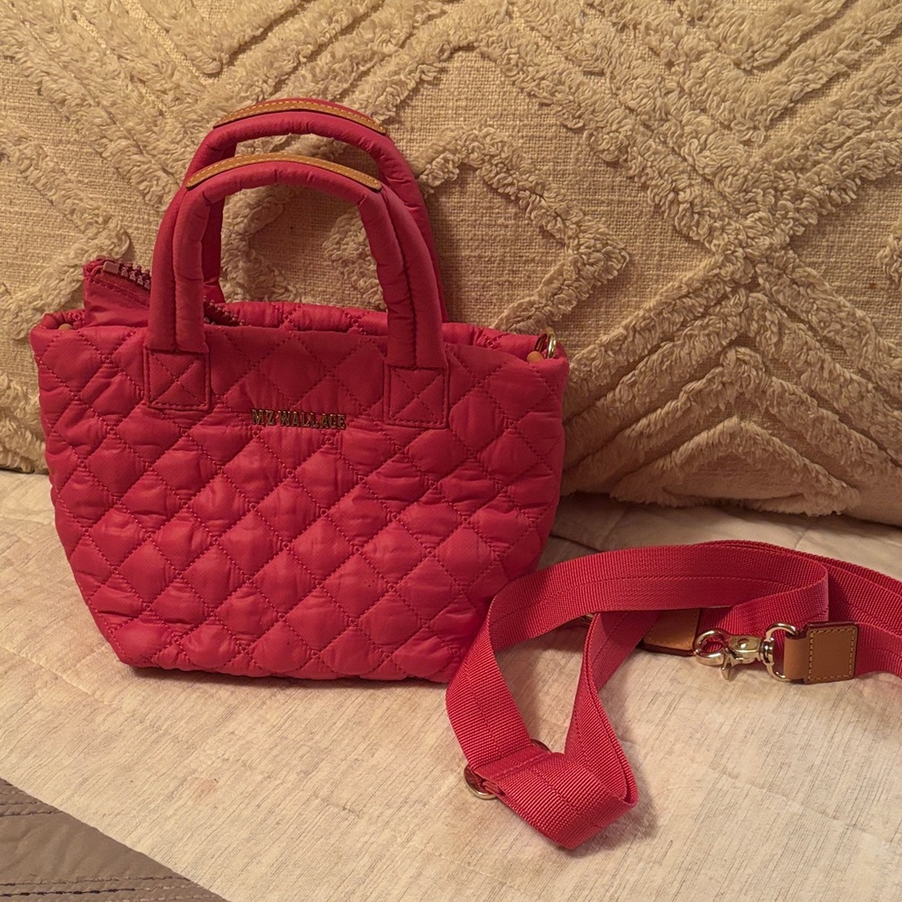 MZ Wallace Mini Metro Tote Deluxe- Bright Pink